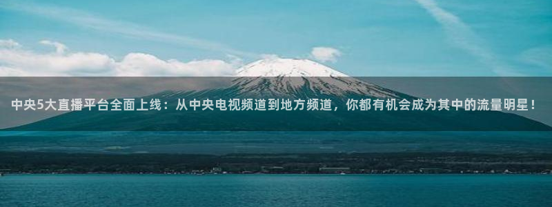 柠檬足球直播体育：中央5大直播平台全面上线：从中央电视频道到地方频道，你都有机会成为其中的流量明星！